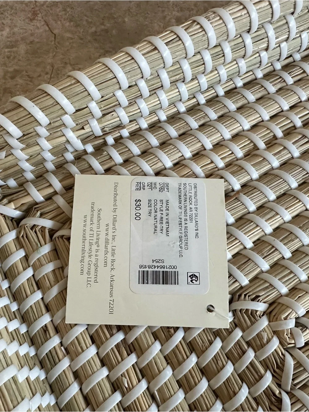 Southern Living Natural and White Woven Bath Accessory Set